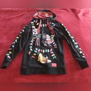 Disney Loungefly Holiday Lights Glow In The Dark Pullover Hoodie